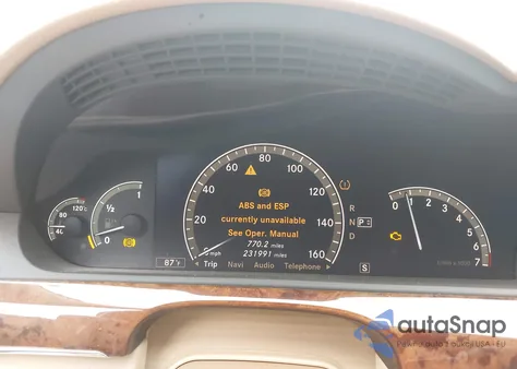 2007 Mercedes-Benz S 550 z USA, uszkodzony, nr VIN WDDNG71X17A080800